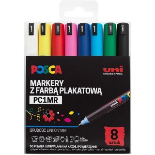 Markery z farbą plakatową Uni POSCA PC-1MR 8 kolor Uni
