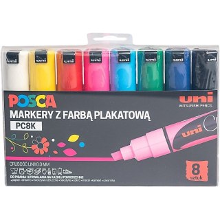 Markery z farbą plakatową Uni POSCA PC-8K 8 koloró Uni