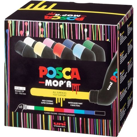 Markery z farbą plakatową Uni POSCA PCM-22 8 kolor Uni