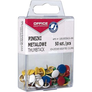 Pinezki kolorowe OFFICE PRODUCTS, w pudełku, 50szt Office Products