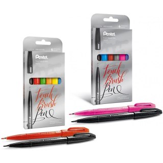 Pisaki pędzelkowe Pentel Brush Sign Pen SES15C 6 k Pentel