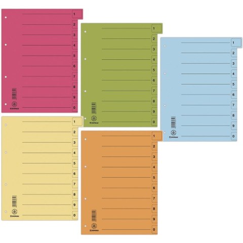 Przekładka DONAU, karton, A4, 235x300mm, 0-9, 1 ka Donau