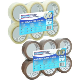 Taśma pakowa DONAU Hot-Melt , 48mm, 66m, 50mikr., Donau