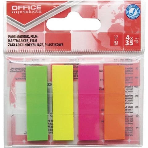 Zakładki indeksujšce OFFICE PRODUCTS, PP, 12x43mm, Office Products