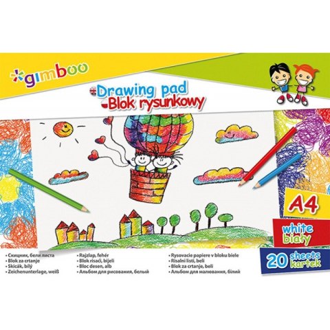BLOK RYSUNKOWY GIMBOO A4/20K BIAŁY Gimboo