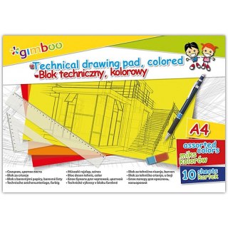 Blok techniczny Gimboo A4/10k kolorowy Gimboo
