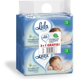 Chusteczki nawilżane Lula z aloesem białe (4x72) Lula