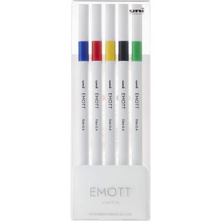 Cienkopisy Uni Emott No.1 0.4mm 5 kolorów Uni