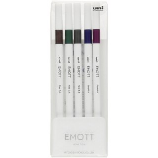 Cienkopisy Uni Emott No.3 0.4mm 5 kolorów Uni
