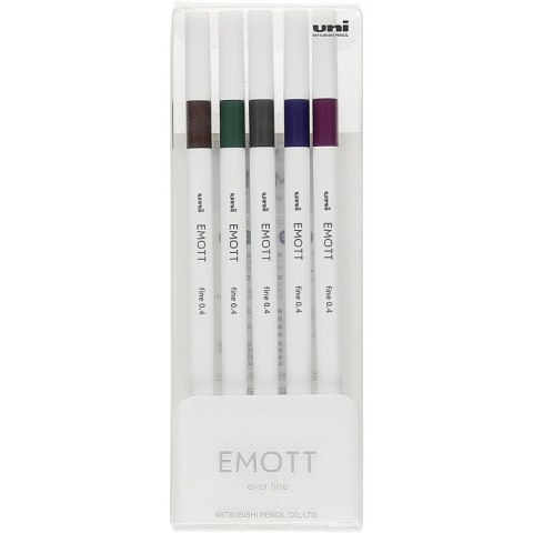 Cienkopisy Uni Emott No.3 0.4mm 5 kolorów Uni