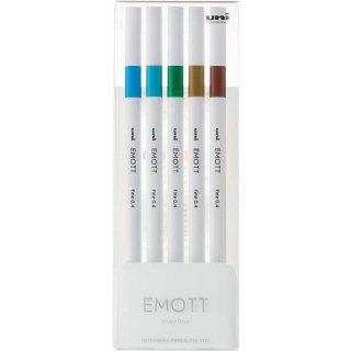 Cienkopisy Uni Emott No.4 0.4mm 5 kolorów Uni