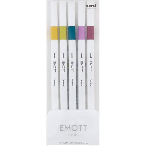 Cienkopisy Uni Emott No.8 0.4mm 5 kolorów Uni