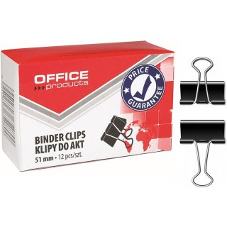 Klipy do dokumentów Office Products 51mm czarne (12) Office Products