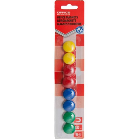 Magnesy do tablic Office Products śr.20mm mix kolorów (8) Office Products