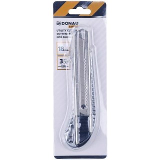 Nóż pakowy Donau Safety 18mm/100mm srebrny Donau Safety