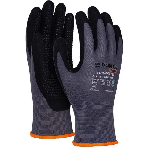 Rękawice Donau Safety Flex-Dotted rozm.11 szare Donau Safety