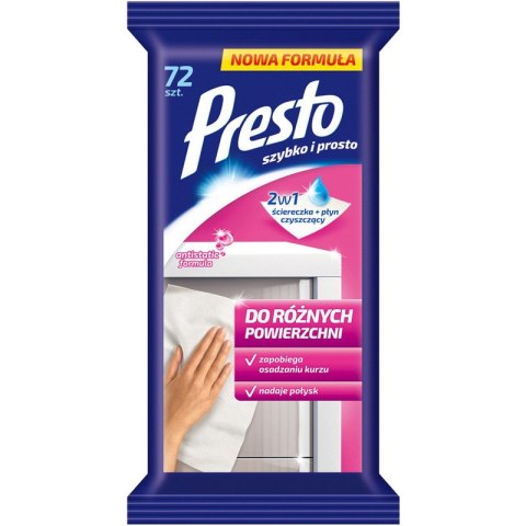Ściereczki nasączone Presto do różnych powierzchni (72) PRESTO