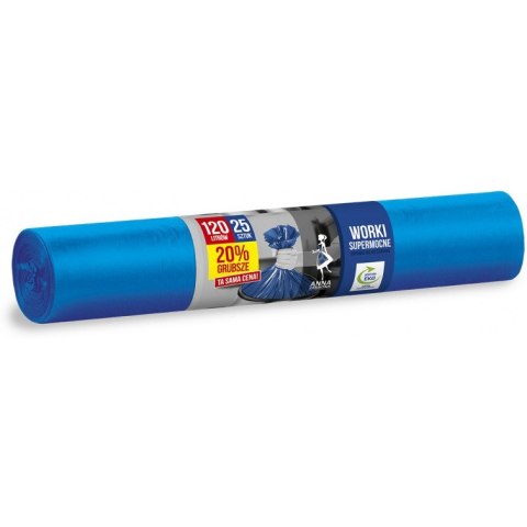 WORKI NA ŚMIECI 120L LDPE NIEBIESKIE (25) ANNA ZARADNA