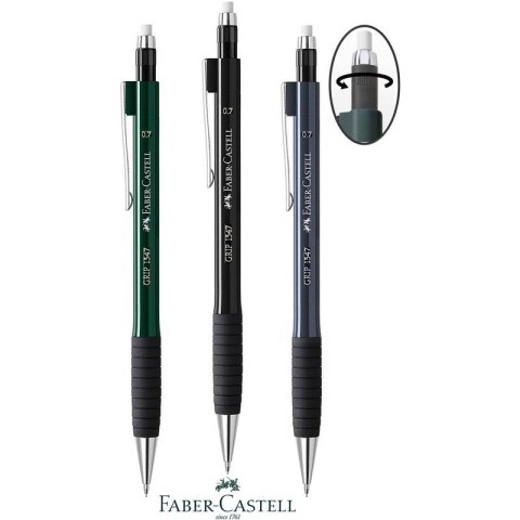 Ołówek automatyczny Faber-Castell Grip 1347 0.7mm metaliczny czarny Faber-Castell