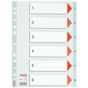 PRZEKŁADKI PP ESSELTE A4 1-6 SZARE Esselte