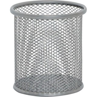 Pojemnik na długopisy Q-Connect metalowy srebrny Q-CONNECT