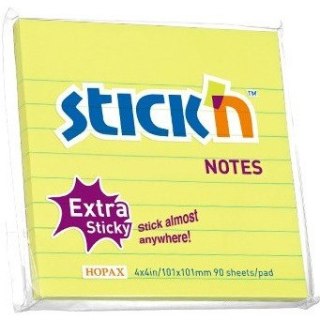 KARTECZKI STICK'N 101*101mm ŻÓŁTE (90) STICK'N