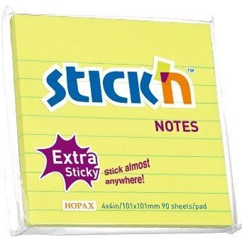 KARTECZKI STICK'N 101*101mm ŻÓŁTE (90) STICK'N