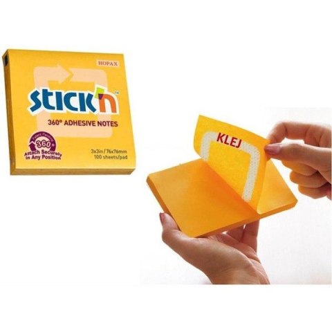 KARTECZKI STICK'N 76*76mm ŻÓŁTE (100) STICK'N
