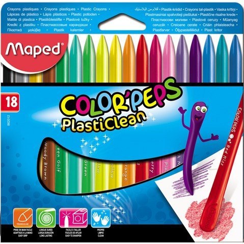 KREDKI PLASTIKOWE MAPED COLORPEPS 18 KOLORÓW Maped