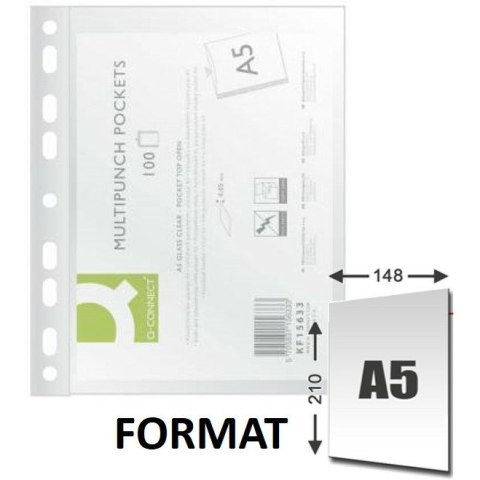 Koszulki Q-Connect A5/50µm krystaliczne (100) Q-CONNECT