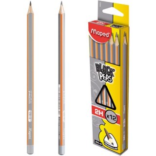 OŁÓWEK DREWNIANY MAPED BLACK'PEPS 2H BEZ GUMKI Maped