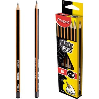 OŁÓWEK DREWNIANY MAPED BLACK'PEPS B BEZ GUMKI Maped