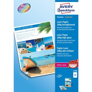 PAPIER FOTO AVERY A4 200g BŁYSK (100) Avery Zweckform