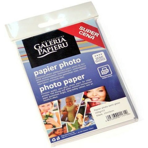 PAPIER FOTOGRAFICZNY 10x15cm 200g SEMI GLOSS INKJE Galeria Papieru