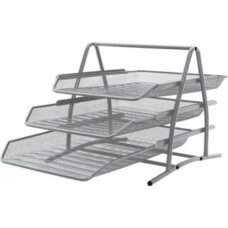 Zestaw 3 półek na dokumenty Q-Connect metalowy srebrny Q-CONNECT