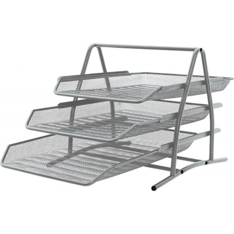 Zestaw 3 półek na dokumenty Q-Connect metalowy srebrny Q-CONNECT