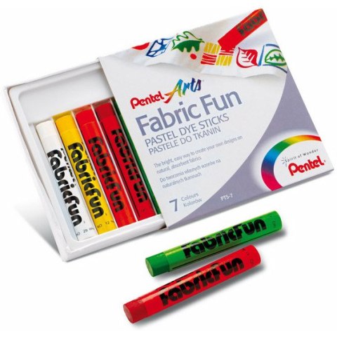 PASTELE DO TKANIN PENTEL 7 KOLORÓW Pentel