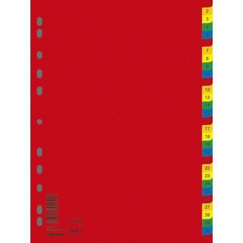 Przekładki PP Donau A4 1-31 Donau