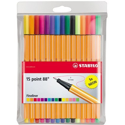 CIENKOPIS STABILO POINT 88 15 KOLORÓW Stabilo