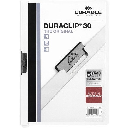 SKOROSZYT Z KLIPSEM DURABLE DURACLIP 30 BIAŁY Durable