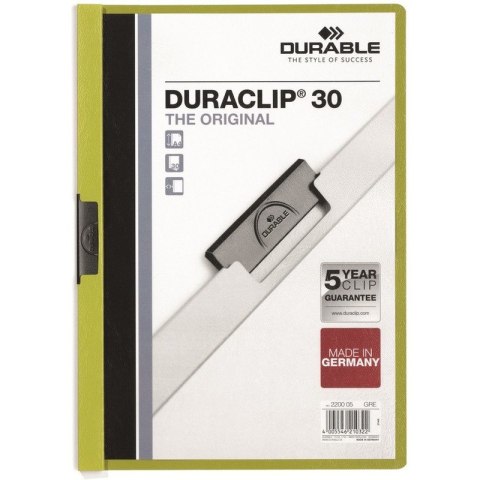 SKOROSZYT Z KLIPSEM DURABLE DURACLIP 30 ZIELONY Durable