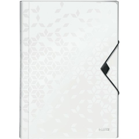 Teczka PP z gumką Leitz Wow A4 6 przegródek biała Leitz