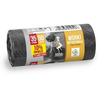 WORKI NA ŚMIECI 35L HDPE CZARNE (50) ANNA ZARADNA