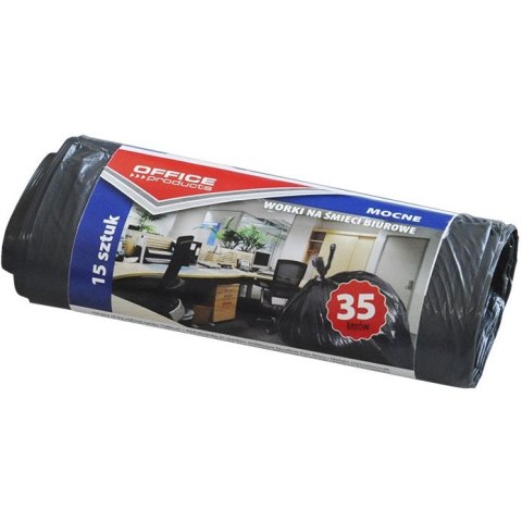 Worki na śmieci Office Products 35L LDPE czarne (15) Office Products