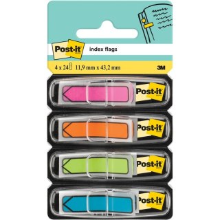 ZAKŁADKI POST-IT 12*43mm STRZAŁKI 4 KOLORY NEON (4x24) Post-it