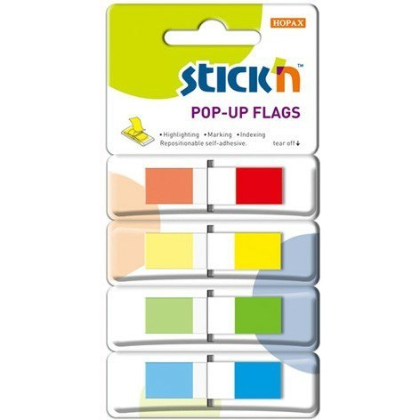 ZAKŁADKI STICK'N 12*45mm 4 KOLORY (4*40) STICK'N