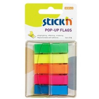 ZAKŁADKI STICK'N 12*45mm 5 KOLORÓW (5*40) STICK'N