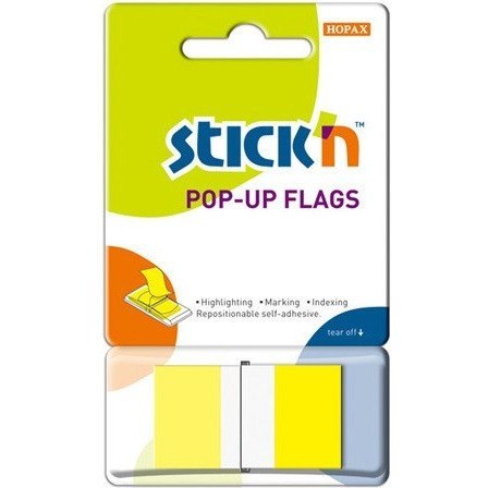 ZAKŁADKI STICK'N 25*45mm ŻÓŁTE (50) STICK'N