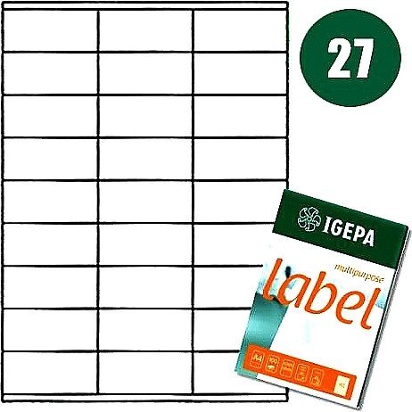 ETYKIETY A4 IGEPA 70,0*32,0mm BIAŁE (100) Igepa