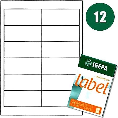 ETYKIETY A4 IGEPA 96,5*42,3mm BIAŁE (100) Igepa